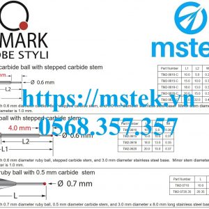 Đầu dò máy đo tọa độ Mitutoyo 1.0 dài 30mm | Đại lý Q-Mark Việt 